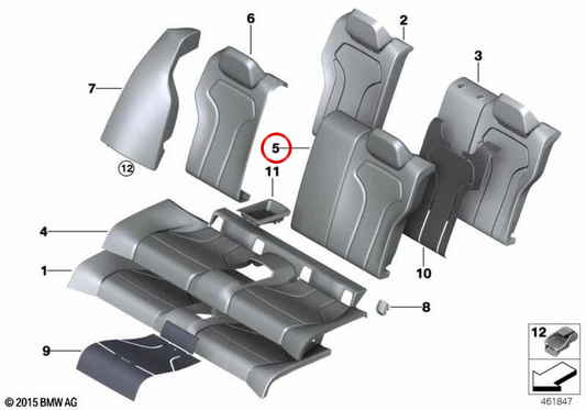 Linksleder -Backup -Abdeckung OEM 52208058192 für BMW F82, F83. Original BMW.