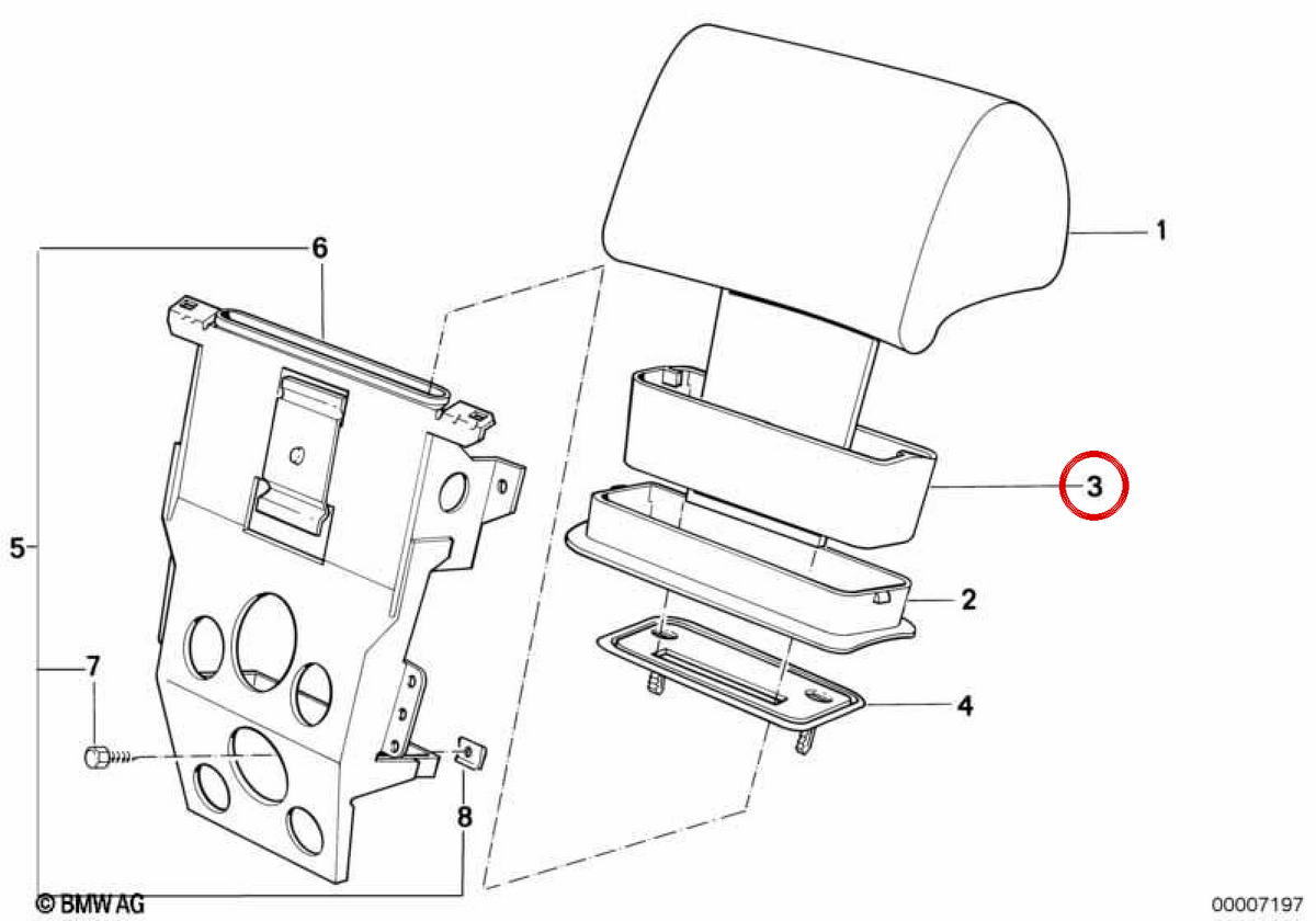 OEM EMBELLITTO SEDE 52208102709 per BMW E34, E32. BMW originale.