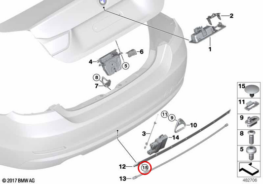 Tappo nero OEM 52208133466 per MINI Clubman F54, Countryman F60, BMW Serie 1 E81, E87, Serie 3 E90, F30, Serie 5 E60, F10, Serie 7 F01, G11, X1 E84, X3 G01... e altro ancora. BMW e MINI originali.