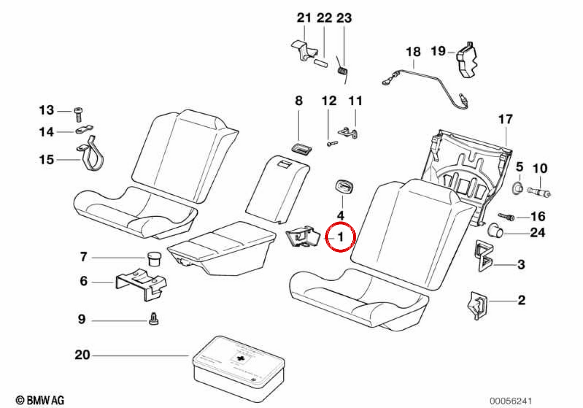 OEM -Innenabdeckung 52208164689 für BMW E31. Original BMW.