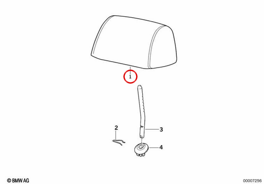 Reposacabezas de tela OEM 52208188556 para BMW E36. Original BMW.