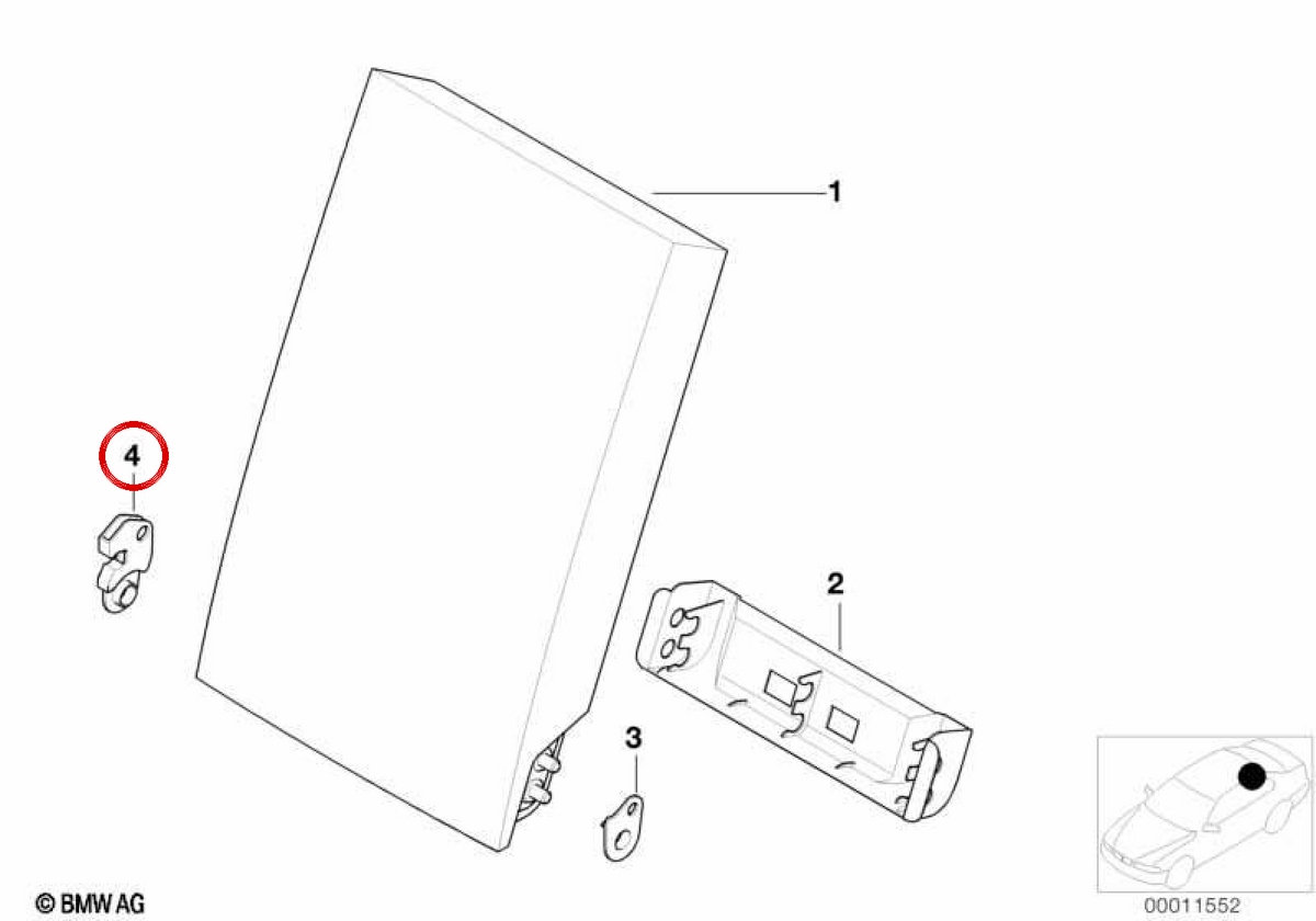 Right central support cover 52208204630 for BMW E36, E46. Original BMW.
