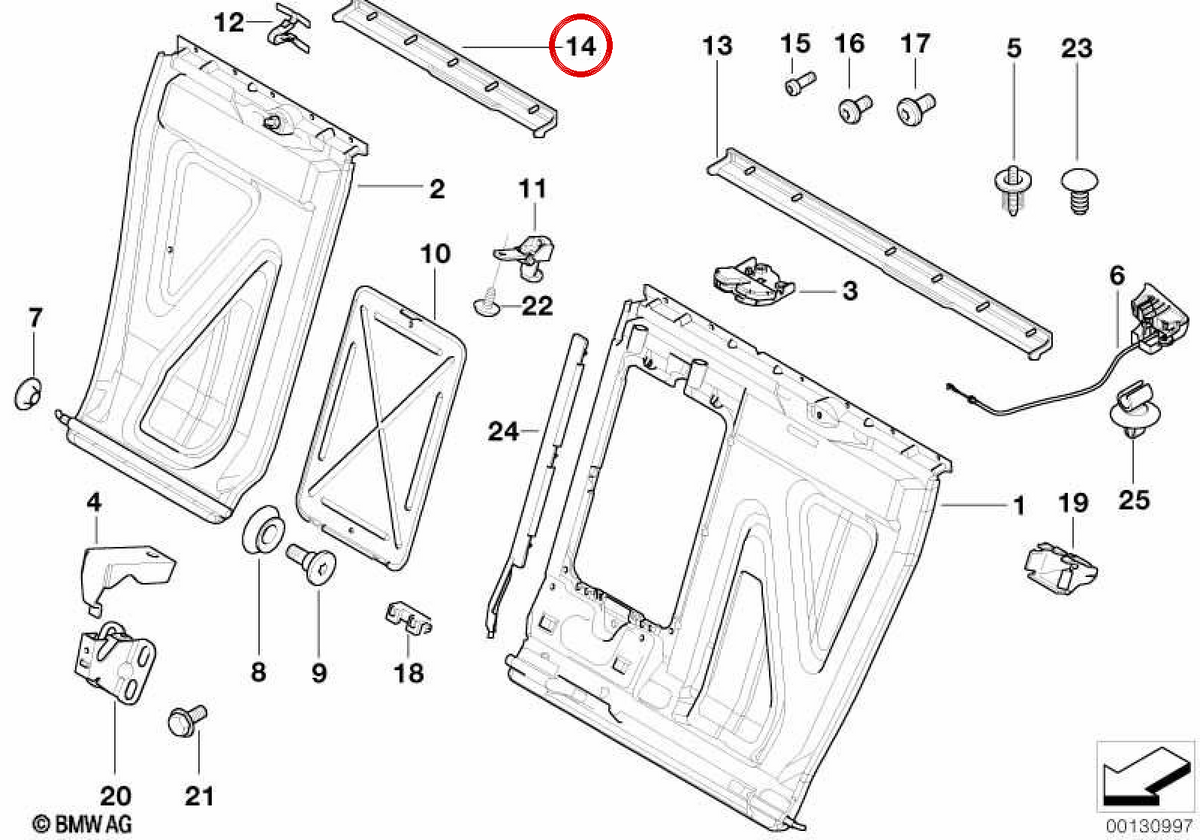OEM Right Edge Protector 52208248180 für BMW E46. Original BMW.