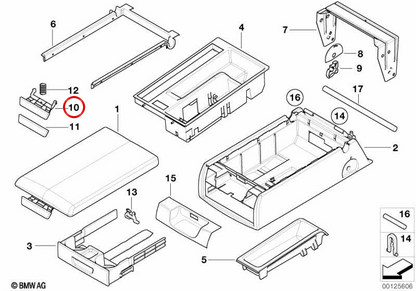 Botón ajustable respaldo OEM 52208255335 para BMW E39. Original BMW.