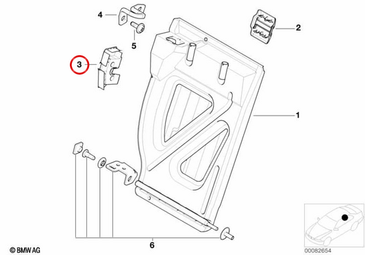 Zentralisierte Schließung rechts Hintertür 52208267020 für BMW E46, E83. Original BMW.