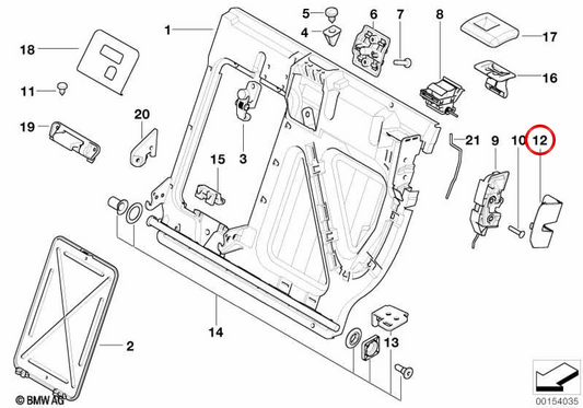 OEM 52208267095 Couverture de verrouillage gauche pour BMW E46. BMW d'origine.