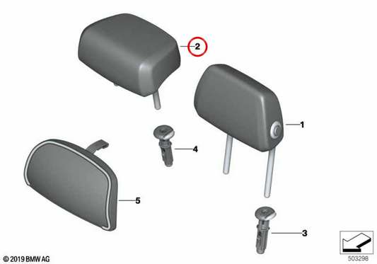 Reposacabezas central de cuero OEM 52208497721 para BMW G05, G07. Original BMW.
