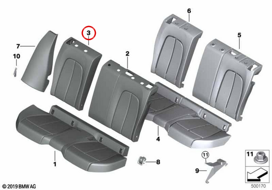Rechtsunterstützung OEM 52209108318 für BMW F40. Original BMW.
