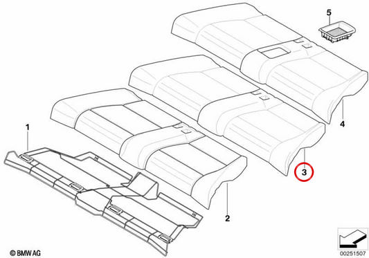 OEM -Ledersitzabdeckung 5220913944 für BMW E88. Original BMW.