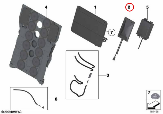 Pompe lombaire (LordosenPumpe) OEM 52209165796 pour BMW F01, F02, F04. BMW d'origine.