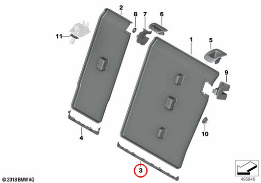 OEM Bordle Protector 52209495300 pour BMW G05, G18, F95, G09. BMW d'origine.