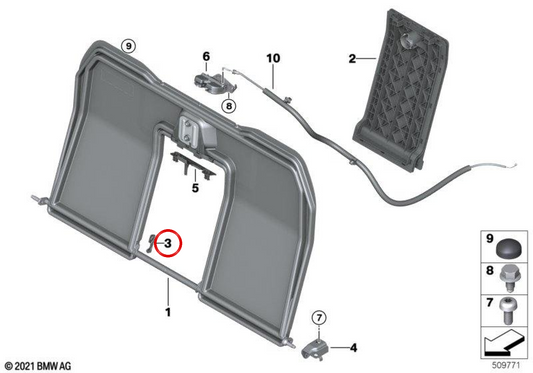 Couverture de fermeture droite OEM 52209495650 pour BMW G23, G83. BMW d'origine.
