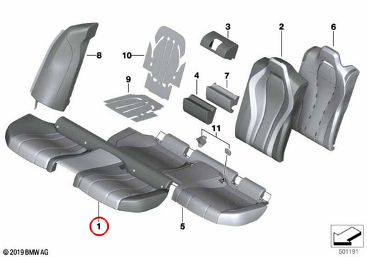 COSHIODO DI COMFOTTO OEM 52209498764 per BMW G16. BMW originale.