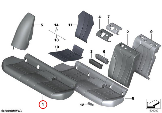 Synthetische Ledersitzabdeckung OEM 52209879836 für BMW G30 und G31. Original BMW.