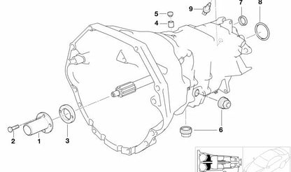 Casquillo guía OEM 23117512866 para BMW E36, E46, E53, E83, Z3, Z4. Original BMW.
