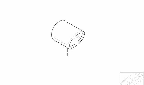 Moldura escape cromo OEM 82122210099 para MINI R50, R52. Original MINI.