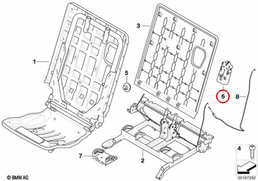 Chiusura della porta OEM 52306983890 per BMW F46, E70, F15. BMW originale.