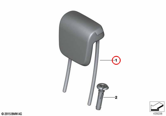 OEM leather headrest 52307385999 for BMW F46. Original BMW.