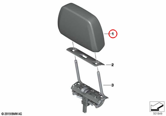 Reposacabezas trasero de cuero OEM 52307941592 para BMW G07. Original BMW.