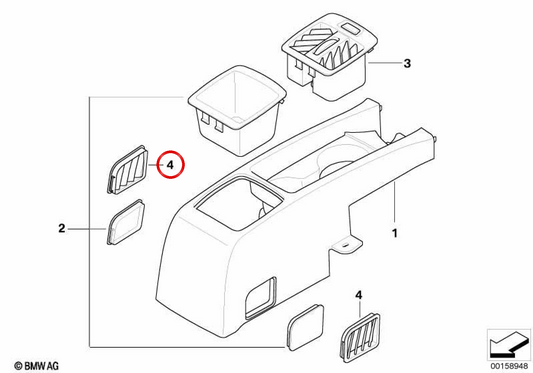 Uscita d'aria sinistra OEM 52309115741 per BMW E70, F15, G05. BMW originale.