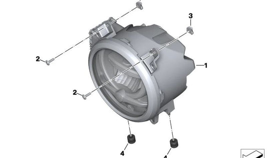 Faro LED Pro delantero OEM 63128395642 para motos BMW R 18 B, R 18 Transcontinental. Original BMW Motorrad.