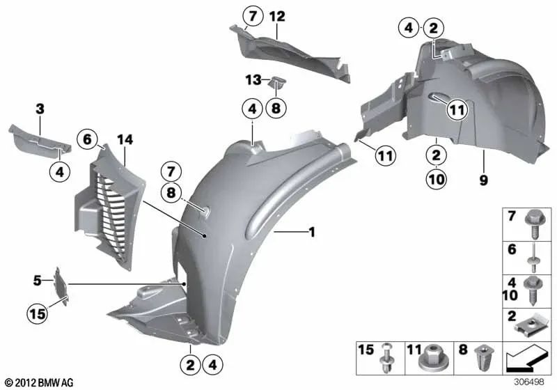 Alerón delantero derecho para BMW X5 E70 (OEM 51777185576). Original BMW