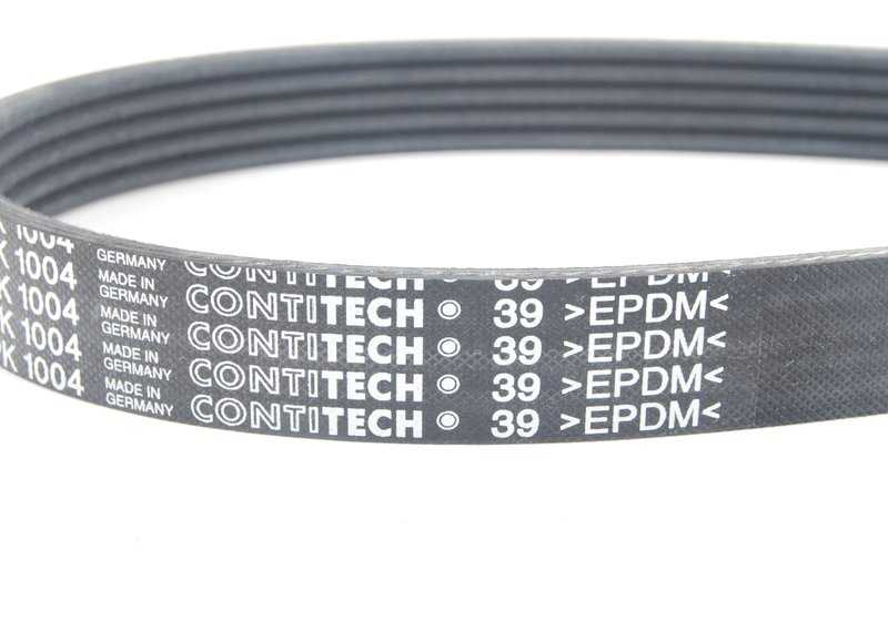 Correa poli V (PK5x1004) OEM 11287636376 para BMW Serie 5 E39, Serie 7 E38, Serie 8 E31, X5 E53. Original BMW.