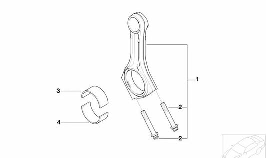 Cojinete de bancada azul OEM 11247792619 para BMW E38, E65. Original BMW.