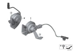 Bocina de tonos agudos OEM 61338737036 para BMW X1 F48 LCI (05/2018 - 06/2022). Original BMW.