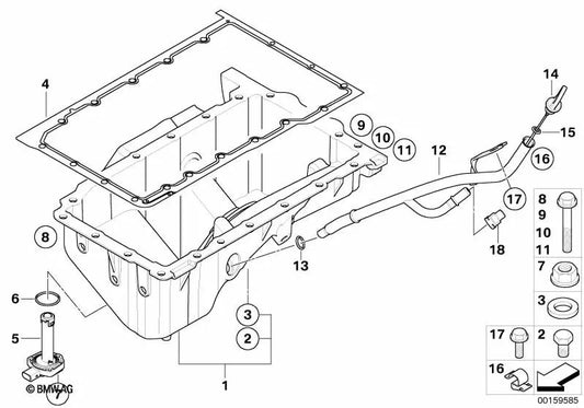 Hex screw for BMW E83, E83N (OEM 11137525545). Original BMW.