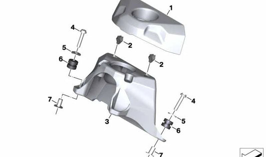 Soporte cerradura de contacto OEM 51258394593 para motos BMW S 1000 XR (K69), M 1000 XR (KM9). Original BMW Motorrad.