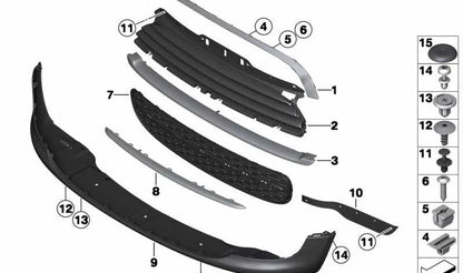 Deflector de aire delantero izquierdo OEM 51117250779 para MINI R55, R56, R57, R58, R59. Original MINI.