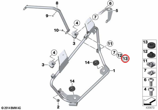 Bocal OEM 52512328519 para motos BMW CE 04, F 750 GS, F 800 GS, F 850 GS, F 900 GS, R 1200 C, R 1200 RT, R 1250 RT, R 18 B, R 18 Transcontinental... e mais. Original BMW Motorrad
