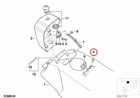 Apoyo de goma OEM 52531230319 para motos BMW R1200GS, F800GS, K1600GT... y más. Original BMW Motorrad.