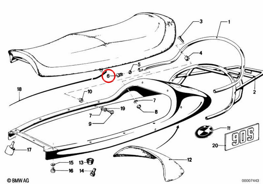 Plugue OEM 52531232457 para BMW E12, E21, E23, E24, E28, E30. BMW genuíno.