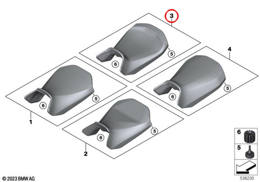 Sedile pilota comfort basso riscaldabile nero OEM 52531541509 per moto BMW R 1300 GS (KA1). Originale BMW Motorrad.