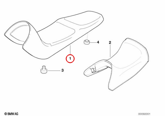 Asiento alto +40 mm OEM 52532345735 para motos BMW F 650 GS, F 650 GS Dakar, G 650 GS, G 650 GS Sertão. Original BMW Motorrad