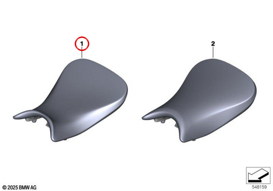 Sella pilota bassa M 810 mm OEM 52535A250A6 per moto BMW S 1000 R, M 1000 R. Originale BMW Motorrad.