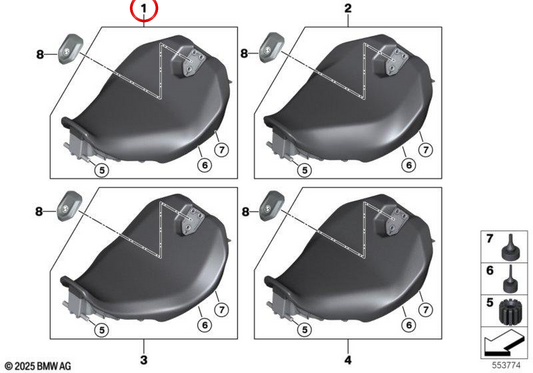 Sella pilota riscaldata confort nera OEM 52535A73227 per BMW R 1300 R e R 1300 RS. Originale BMW Motorrad.