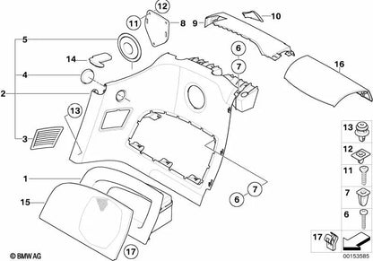 Right insert for BMW Z4 E85, E86 (OEM 51167055054). Original BMW