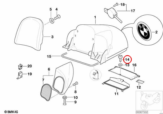 Vis 4x12 OEM 52537654255 pour motos BMW C 04, F 800 GT, F 800 S, F 800 ST, F 800 R, K 1200 GT, K 1300 GT, K 1200 LT, R 1200 RT, S 1000 XR… et plus. Original BMW Motorrad