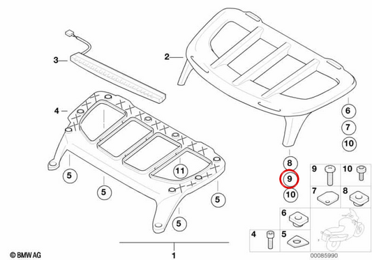 Vorderer rechter Distanzstück OEM 52537655296 für BMW Motorrad K 1200 LT, K 1200 RS… Original BMW Motorrad