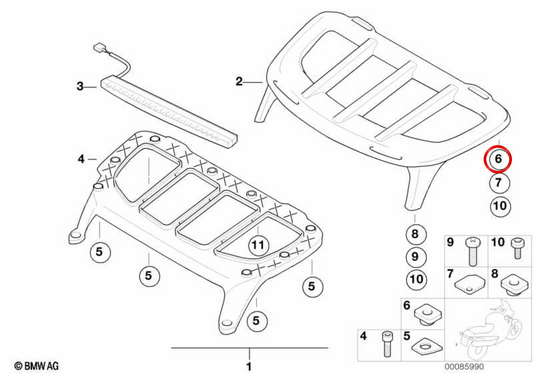 Plaque de joint avant OEM 52537655823 pour motos BMW K 1200 LT (K589, 1997-2009) et K 1200 RS (K589)… et plus. Original BMW Motorrad.