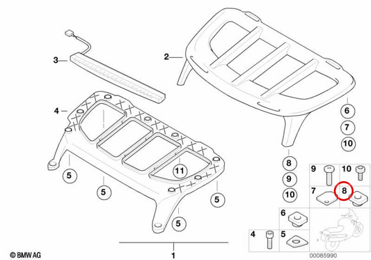 Hinterer Dichtungsflansch OEM 52537655824 für BMW Motorräder K 1200 LT, K 1200 RS Original BMW Motorrad