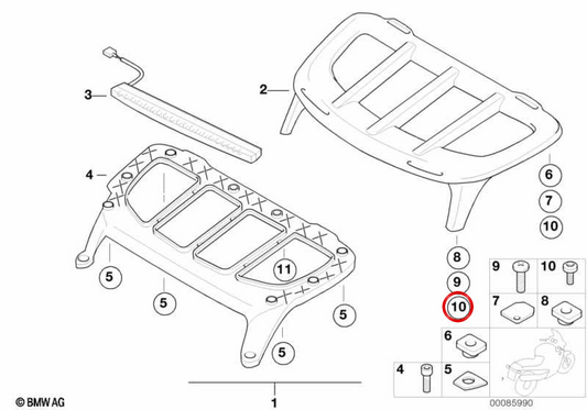 Tellerschraube Linsenkopf M6x30 A2-70 OEM 52537655826 für BMW Motorrad K 1200 LT und K 1200 RS. Original BMW Motorrad.