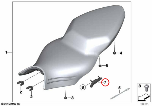 Linke Seitenverkleidung der Sitzbank OEM 52537686633 für BMW K1200 R, K1200 R Sport und K1300 R Motorräder. Original BMW Motorrad.