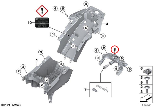Suporte para bagageira traseira OEM 52538394319 para motos BMW S 1000 R, S 1000 RR, M 1000 RR, M 1000 R… e mais. Original BMW Motorrad.