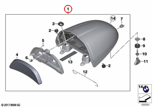 Jeu de cache-bosses BLUE-PLANET OEM 52538404218 pour motos BMW R nineT (K21). BMW Motorrad d'origine.
