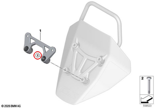 Tornillo carrocería sin collar OEM 52538544551 para BMW Motorrad F800S, F800ST, F800GT. Original BMW Motorrad.