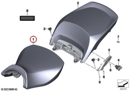 Sella conducente bassa riscaldabile nera OEM 52538544786 per BMW R 1200 RT, R 1250 RT Originale BMW Motorrad